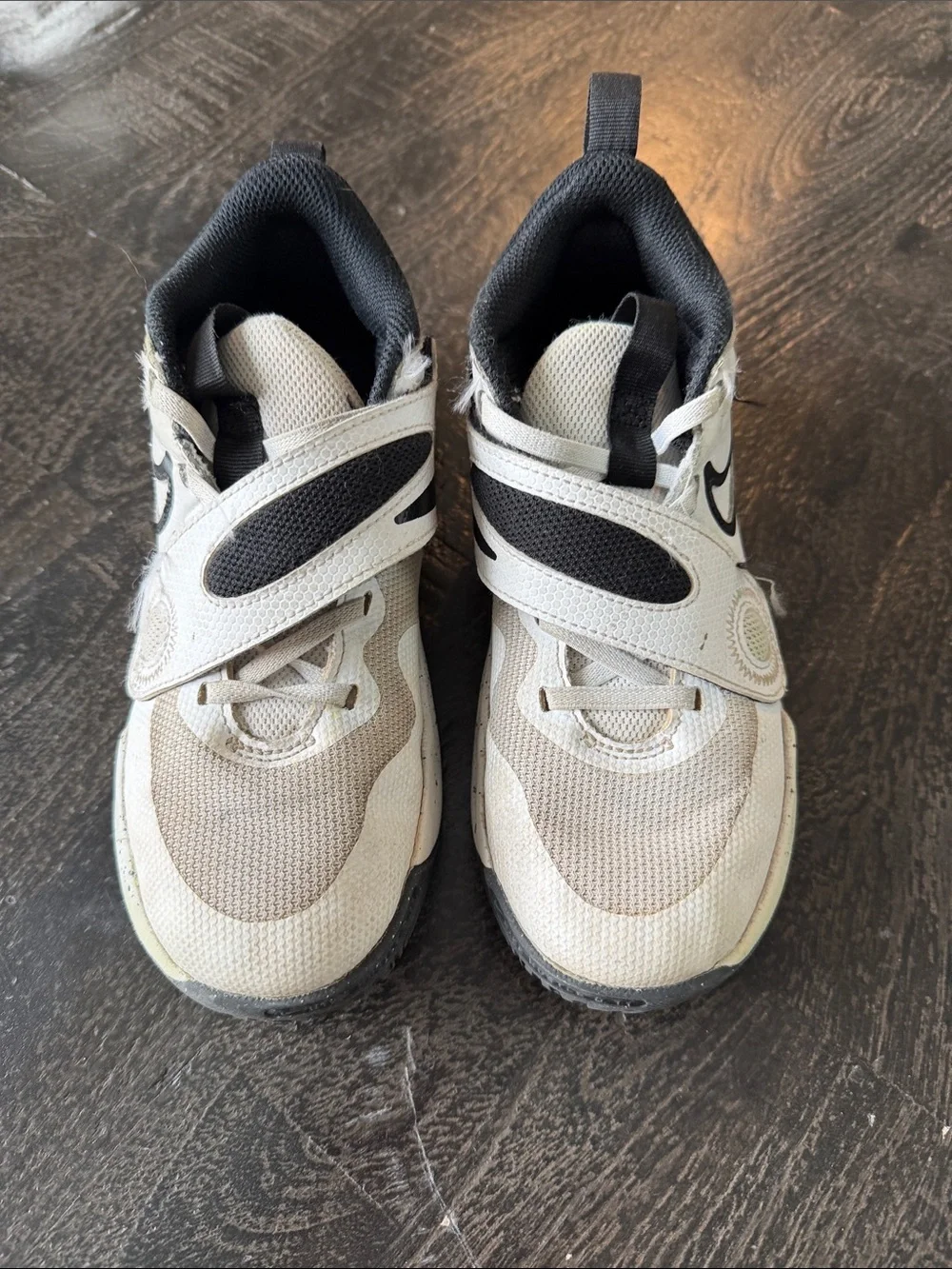 Nike Kids White and Black Velcro Athletic Sneakers